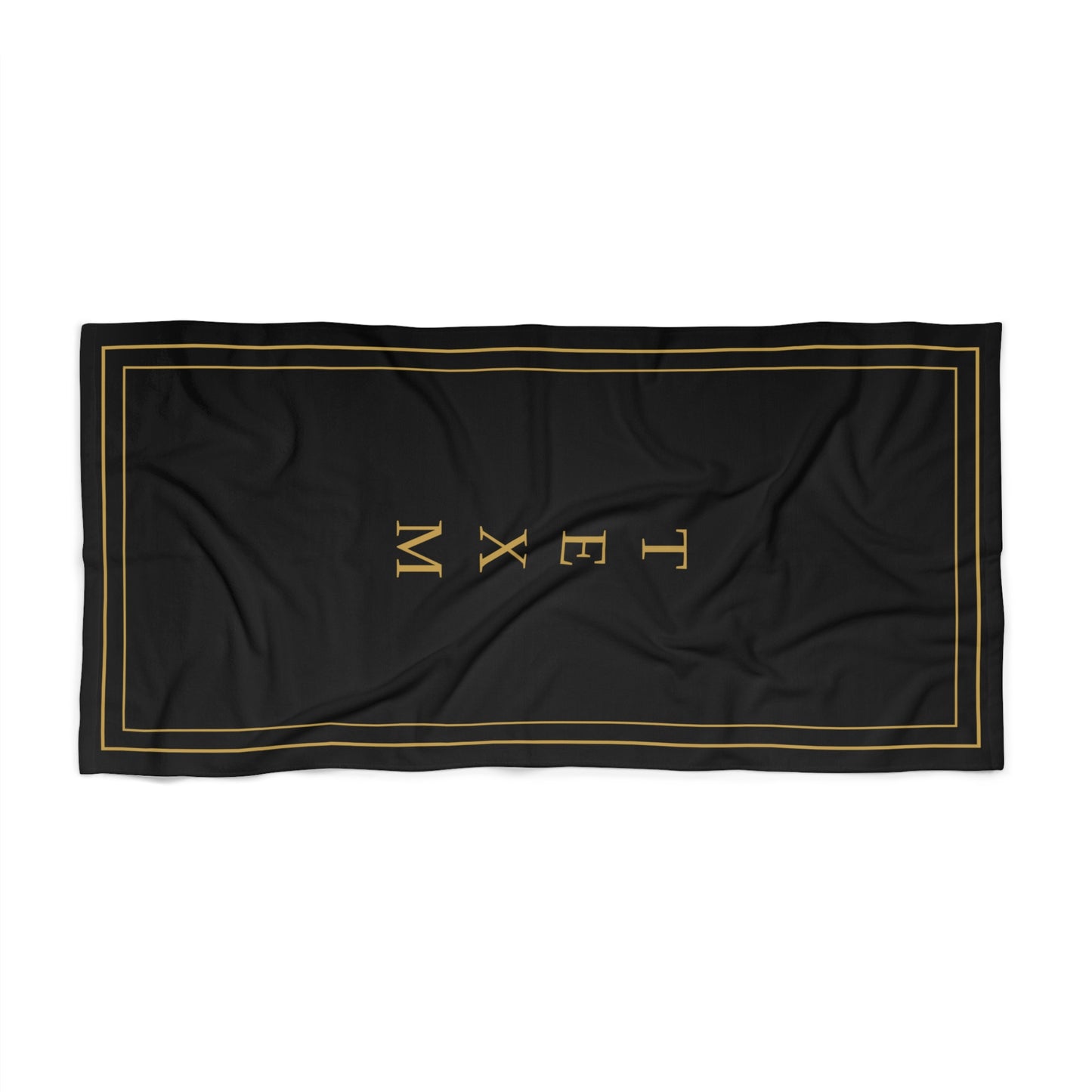 TEXM Ember Black & Gold minimalist beach towel