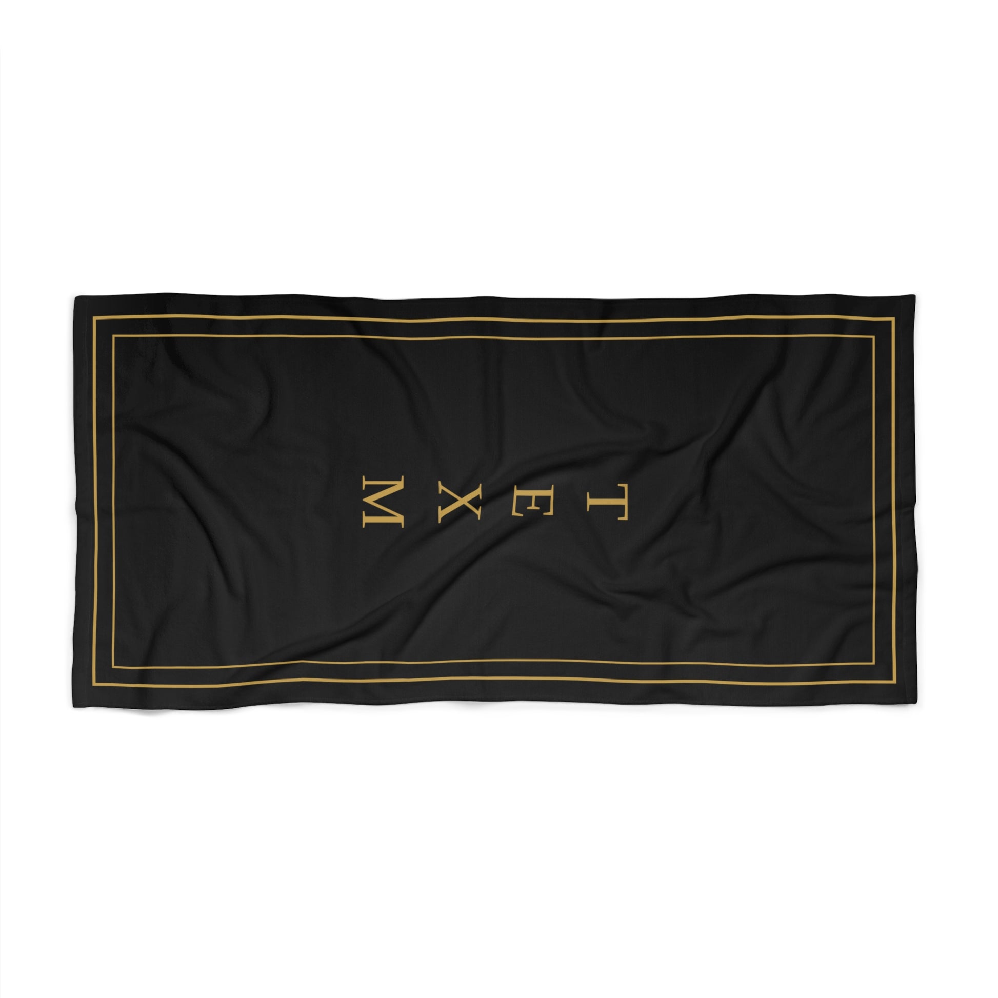 TEXM Ember Black & Gold minimalist beach towel