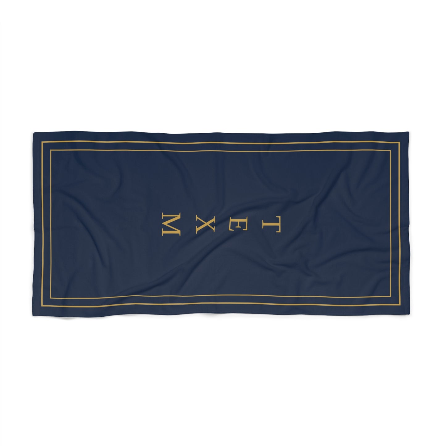TEXM Ember Navy & Gold minimalist beach towel