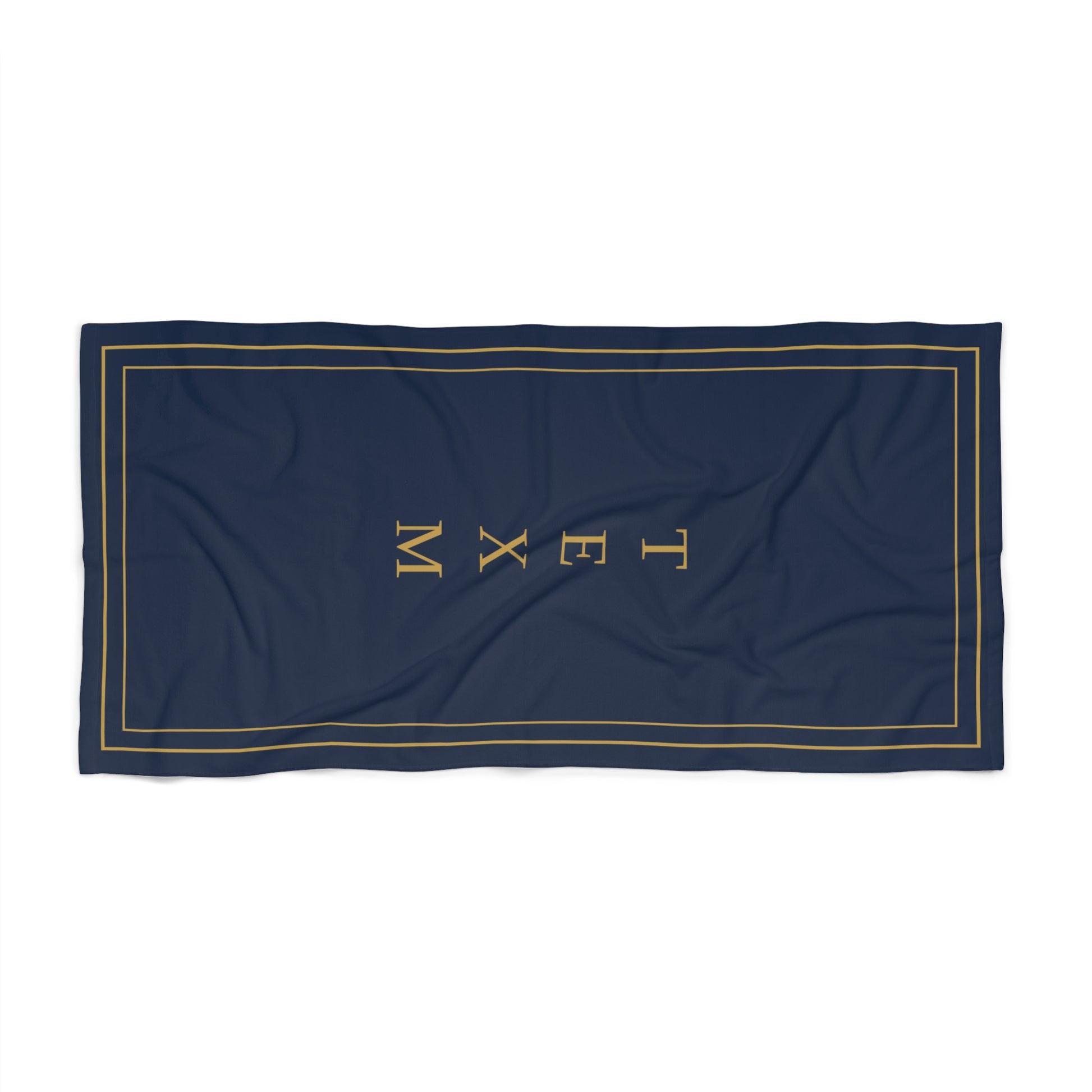 TEXM Ember Navy & Gold minimalist beach towel